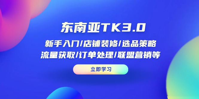 （14208期）东南亚TK3.0：新手入门/店铺装修/选品策略/流量获取/订单处理/联盟营销等-掘金阁