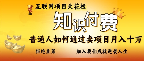 互联网项目天花板,知付付费项目,普通人如何通过卖项目月入十个,拒绝韭菜【揭秘】-掘金阁
